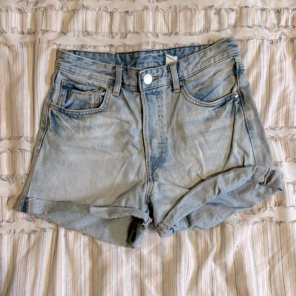 H&M Denim high waist shorts